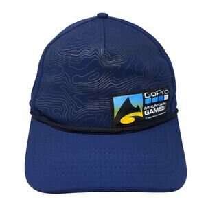 Go Pro Mountain Games Bail 5 Panel Cap Blue One Size Adjustable Rope Yocolorado